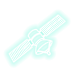 Green glowing satellite