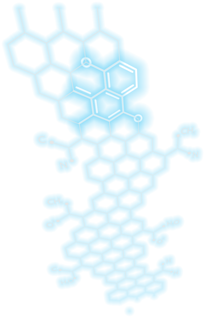 Glowing chemical compound structure