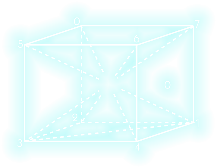 Green glowing mathematical cube