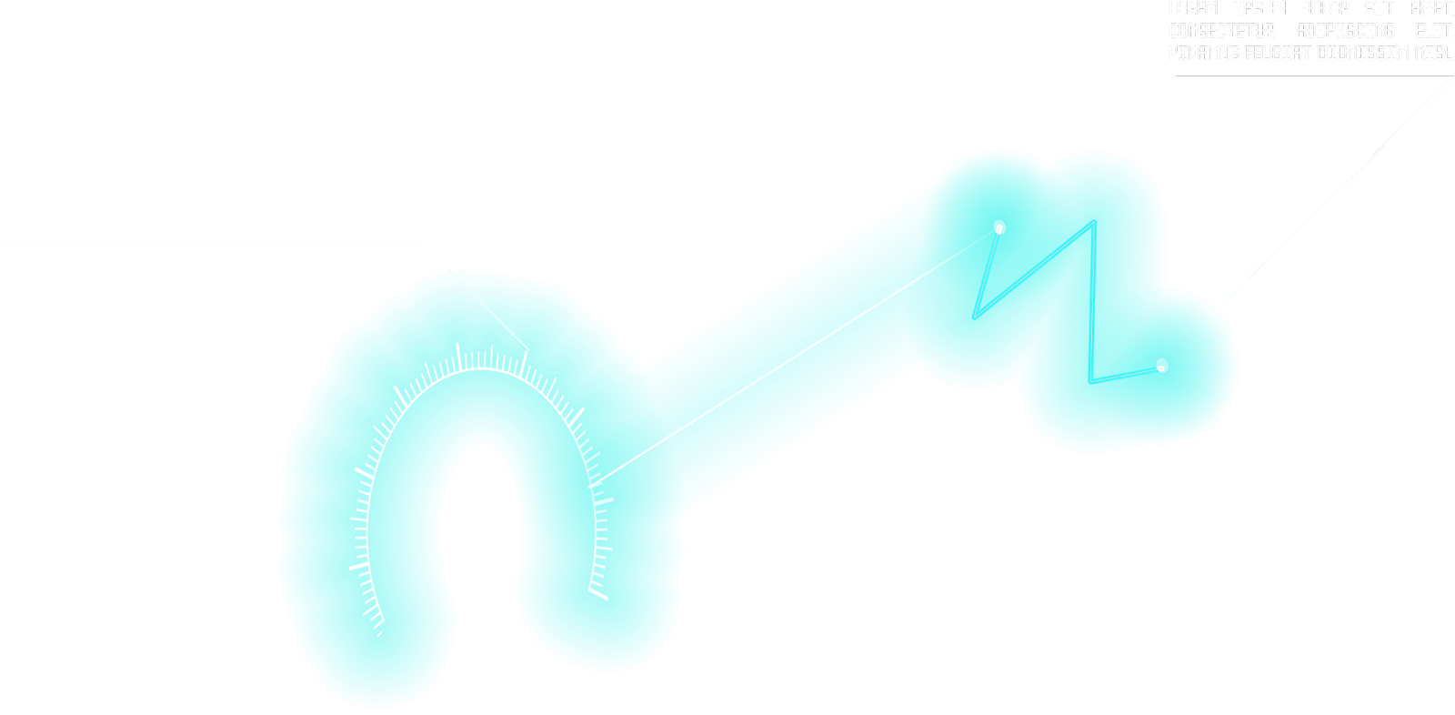 Glowing tech elements